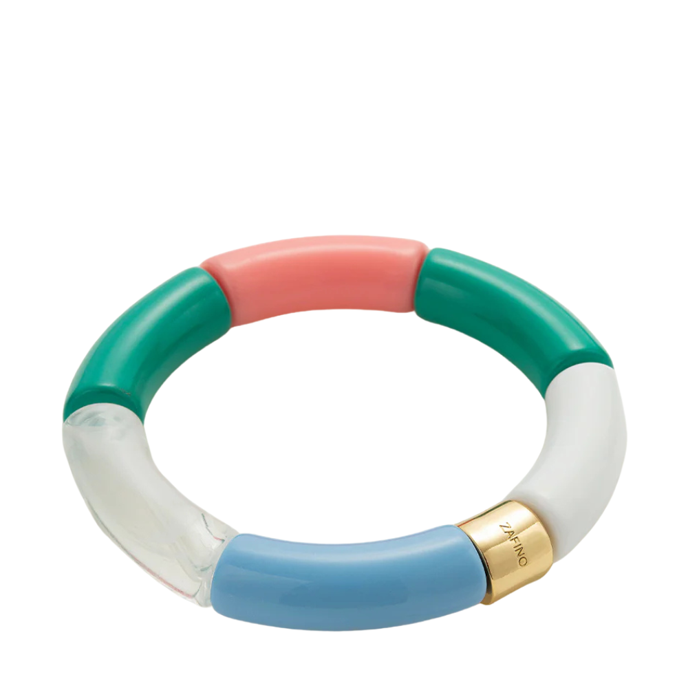 Tube Bangle - Teal/Gold